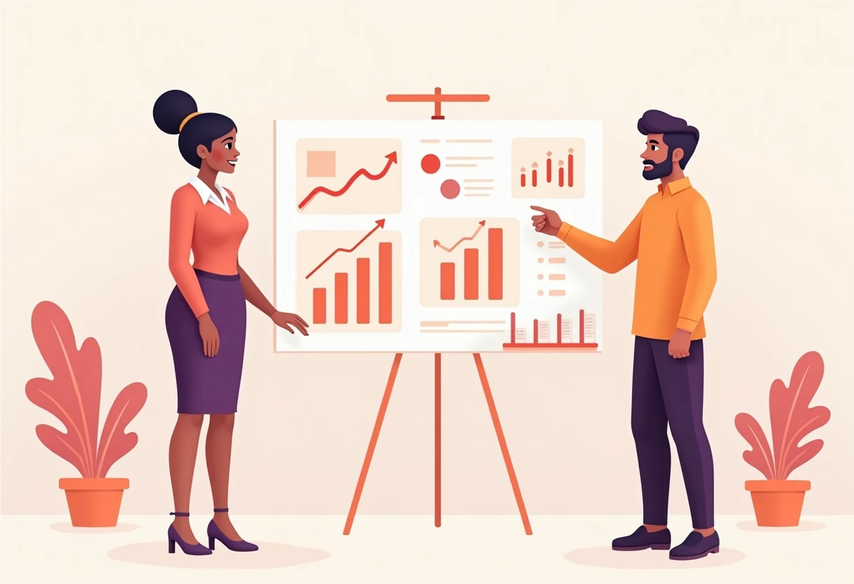 Sales manager presenting strategy