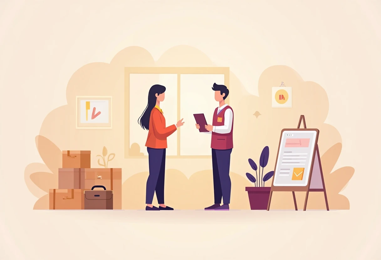 Housekeeping manager in discussion